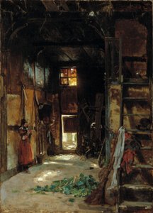 Interior de uma casa de campo da Vestefália de Worthington Whittredge
