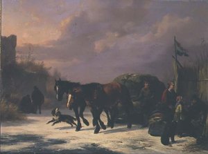 Uma marreta puxada a cavalo por cabina