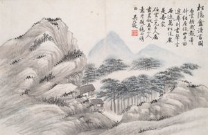 Lendo no Secluded Pine Studio (Song yin an) de Wu Dacheng