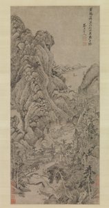 Viajantes entre riachos e montanhas, provavelmente 1670s. de Wu Li