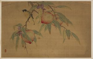 Pássaros, frutas e flores