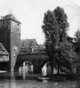 Henkersteg A Ponte Hangmans, Nuremberg, Baviera, Alemanha, c1900s.