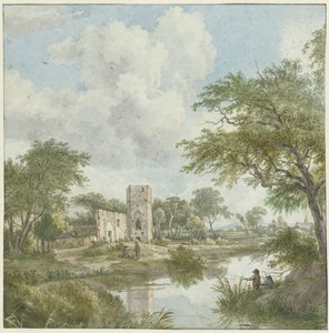 Paisagem com ruínas do castelo