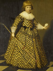 Retrato de um menino com um clube de Kolf