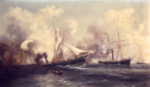 USS Kearsarge afundando o Alabama de Xanthus Russell Smith