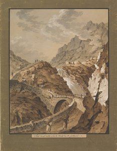 Ponte do Diabo em direcção à Montanha Gothard na Suíça, 1785-1824. de Xaver Triner