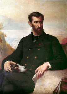 Retrato de Pierre Savorgnan de Brazza (óleo sobre tela de Xavier Alphonse Monchablon