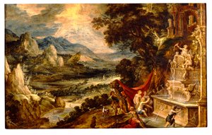 Paisagem com Diana e Actaeon (óleo sobre painel)