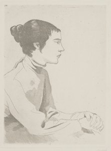 Retrato de uma mulher (gravura) de Xavier Nogues