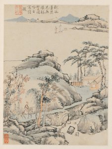Álbum de Paisagens Sazonais, Folha F folha anterior 5, 1668. de Xiao Yuncong