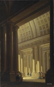 A visão interna de um templo. Vestíbulo dórico, 1781 de Yakov Gerasimovich Farafontyev