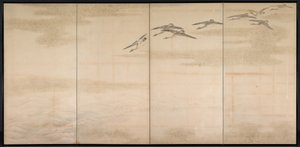 Gansos, juncos e água, 1800s.