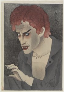 Ator Morita Kanya XIII (1907-75) como Jean Valjean, 1921 (impressão de woodblock de cor)