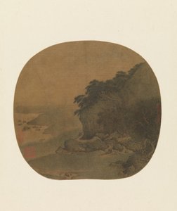 Hermitage por um Pine-covered Bluff, segunda metade do século XII. de Yan Ciyu