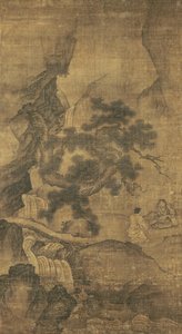 Li Tieguai Ensinando em um Vale do Pinho, dinastia Yuan (tinta em seda)
