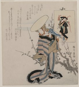 Woman by a Plum Tree Matched with Wisteria Maiden (de uma série de mulheres comparadas com figuras de pinturas de Otsu)