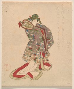 Mulher em traje chinês com padrão de borboleta de Yanagawa Shigenobu II