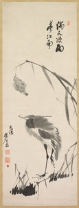 Garça e juncos, final de 1800. de Yang Ki hun