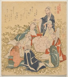 Oito Imortais Bêbados (Inch? hassen), da série Dez Números Famosos (Meis? j?ban) de Yashima Gakutei