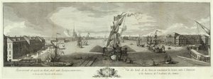 Vista do Neva a jusante do Almirantado e do Livro da Academia de Ciências para o 50º aniversário de São Petersburgo, 1753 de Yefim Grigoryevich Vinogradov