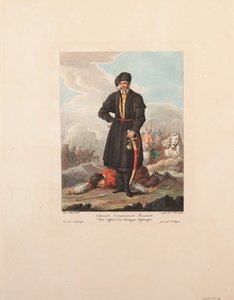 O oficial cossacos Zaporozhian, 1812 de Yegor Karneyev