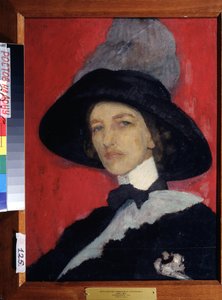 Auto-retrato. Peinture de Elisaveta (Elisabeth) Sergeevna Kruglikova (Elizaveta Sergeevna Kruglikova) (1865-1941), huile sir toile
