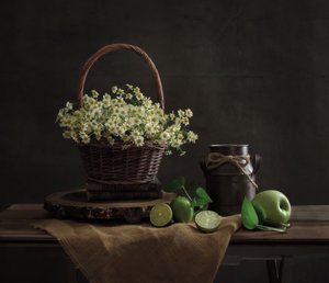 Natureza morta com margaridas rústicas de Yinan F.