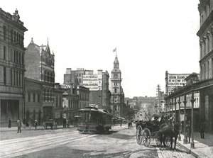 Bourke Street, olhando para o leste, Melbourne, Austrália, 1895. de York and Son