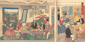 Uma residência estrangeira em Yokohama, 1º mês, 1861.