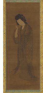 A figura em pé de uma mulher, final da dinastia Ming ou início da dinastia Qing, século XVII de Yuan Qian