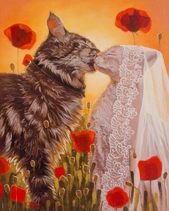 Casamento de gatos, 2023 (óleo sobre tela)