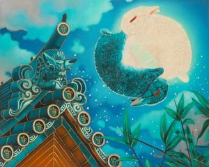 Lua dos coelhos, 2023 (óleo sobre tela)