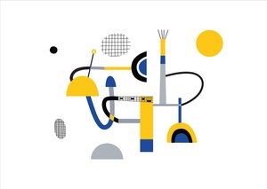 Composição geométrica abstrata, 2017 (ilustração vetorial) de Yulia Drobova