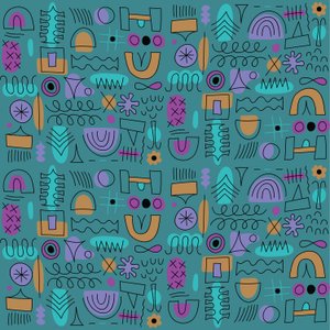 Padrão abstrato sem costuras, 2018 (gráfico vetorial) de Yulia Drobova