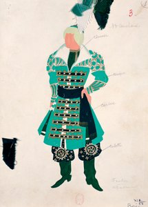 Esboço do figurino de Fedor em "Boris Godunov" de Modest Petrovic Musorgskij