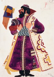 Esboço do figurino para Suiskij em "Boris Godunov" de Modest Petrovic Musorgskij