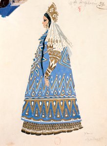 Esboço do figurino de Xenia em "Boris Godunov" de Modest Petrovic Musorgskij