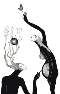 Nova vida, 2019 (desenho a tinta no papel)