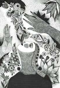 Soul Flowers, 2019 (desenho a tinta no papel)