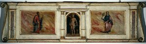 Altar predella da Igreja de San Barnabé (tempera no painel) de Zanobi Poggini