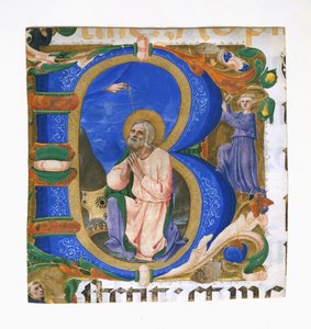 Rei Davi em Oração em uma Inicial B, ca. 1450 de Zanobi di Benedetto Strozzi