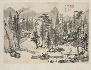 Álbum de paisagem em vários estilos: paisagem após Wu Zhen