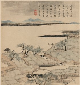 Paisagem fluvial, Maio-Agosto 1666 de Zha Shibiao
