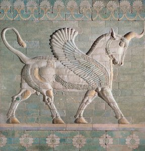 00353 Touro alado, persa, de Susa, Dinastia Achaemenid, c.500 a.C. (azulejos)