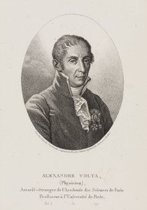 Alessandro Volta, físico e inventor italiano, c 1800