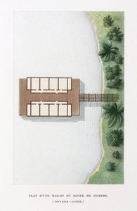 Plano de arquitetura de uma casa no paraíso de Doreri de Frederick (attr. to) Barnard