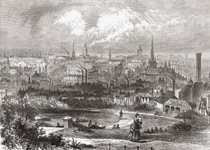 Birmingham, West Midlands, Inglaterra no final do século XIX, do Nosso Próprio País, publicado em 1898 de Ferdinand Georg Waldmuller