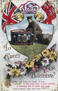 Cartão postal de aniversário enviado da frente de Frederick (attr. to) Barnard