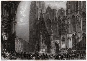 Cathedrale de Rouen, cerca de 1850 (gravura) de . .