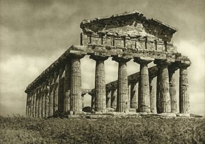 Templo Ceres em Paestum, construído em 500 AC de Ferdinand Georg Waldmuller
